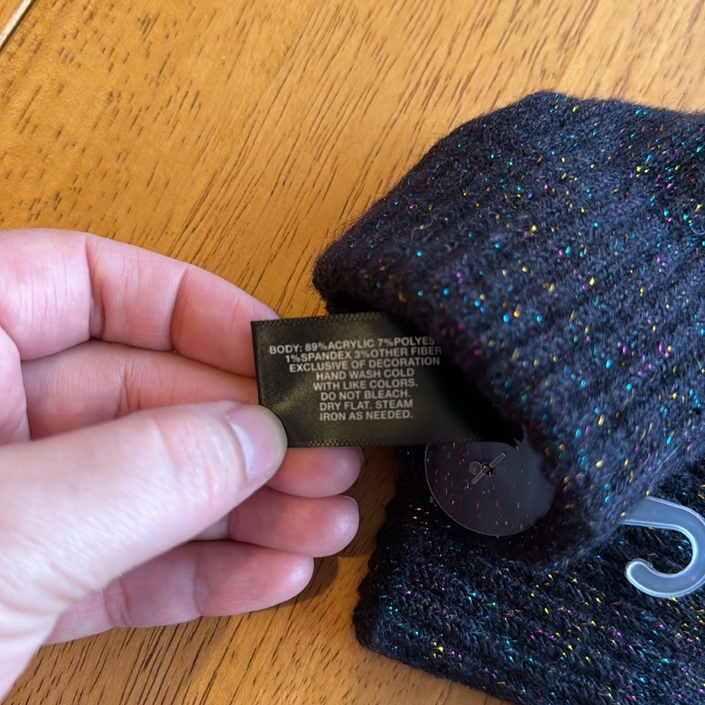 NWT MIXIT TouchTech Gloves. Black with multi shimmer color throughout. - Picture 5 of 6